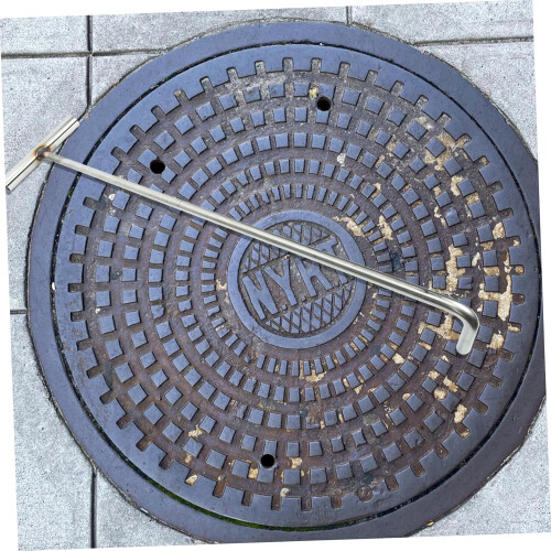 Stainless Steel Manhole Cover Lifting Hook with Comfortable Grip, Heavy Duty Roller Shutter Pull Tool 2