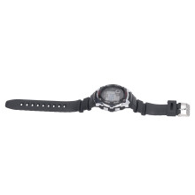 Elektronische Sportuhr Wasserdicht Silikonarmband Großes Display, Silber