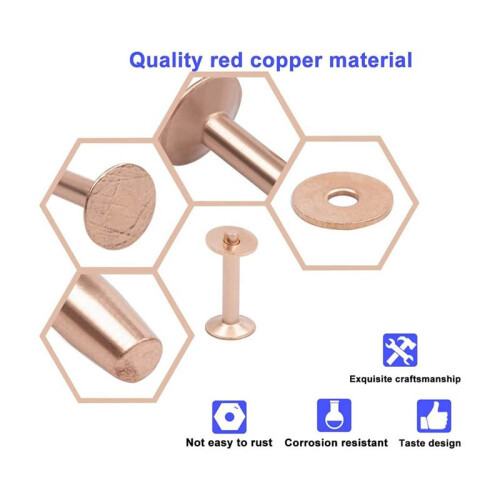 Copper Rivets and Burrs, Solid Brass Rust-Proof St 2