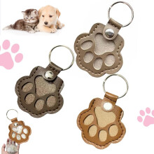 Dog Fur Storage Keychain Leather Cat Paw Keyring Keepsake For Pet Hair Memorial Gift Set (3Pack)
