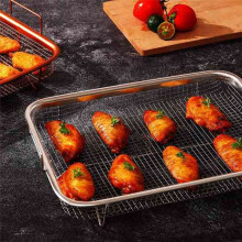 3-Pack Air Fryer- för Ugn, Grillkorg i Rostfritt StåL Non-Stick Mesh-Korgsats, Air Fryer-Bricka TråDstäLl
