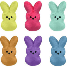 6Pcs 15CM Cute Animal Star Carrot Peep Bunny Doll, Kawaii Animal Bunny Doll Toys para Kids DecoraçãO de PáScoa