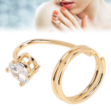 Damen Gold Rhinestone Nagelring Dekor 2,5x1,5cm Fingernagelring