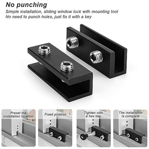 Window Locks,4 PCS Sliding Adjustable Perfect for 2
