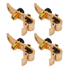 4 Pcs Gold Drum Microphone Clamp 5/8 Inch Adjustable Shockproof Holder