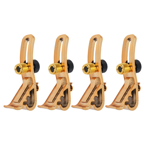 4 Pcs Gold Drum Microphone Clamp 5/8 Inch Adjustable Shockproof Holder 2