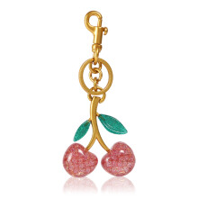 Cherry Keychain Purse Charms, Glittery Cherry Bag Accessory Compact & Lightweight Hypoallergenic High-Quality Steel, Bag Charms for Women, Stylish