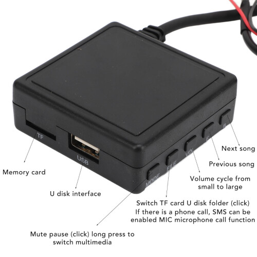 Bluetooth Adapter Module For Car Stereo AUX Music Interface Handsfree Call With Microphone And T Card U Disk Support Efficient Stable Transmission 2