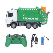 Müllwagen-Spielzeug, realistische Metall-Druckgusskarosserie, mit Licht und Sound, Frontlader, reibungsbetriebener, funktionierender Ladearm,