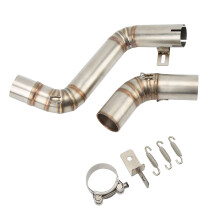 Motorcycle Exhaust Mid Pipe, Exhaust Muffler Adapter Connect Pipe Compatible With Kawasaki EX250 EX300 Z250 Z300 Stainless Steel High Temperature