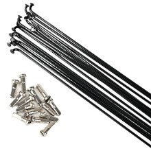 Bike Spokes Stainless Steel 304 Strength For Mountain/Road Bikes, 259293mm, 26/27.5/29in, Elbow 259mm x12 Black