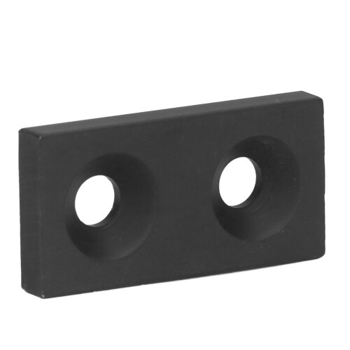Robust 10Pcs Aluminum End Covers for Profiles Double Holes Black Anodized 2