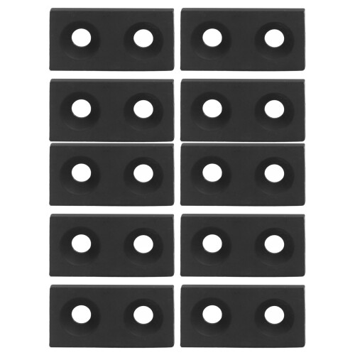 Robust 10Pcs Aluminum End Covers for Profiles Double Holes Black Anodized 1