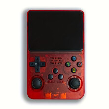 (Red) Console de jeu portable Arcade rétro |Longue durée de vie de la batterie 3500 mAh, système Arkos, chargement USB, écran