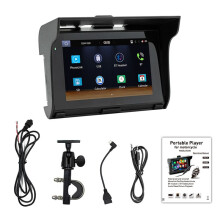 Pantalla Capacitivo PortáTil para Motocicleta de 5 Pulgadas para Carplay InaláMbrico Android Auto IP65 Pantalla Impermeable para Motocicleta