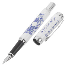 Porcelain Barrel Pen For Calligraphy And Painting, Ergonomic Grip For Comfortable Writing, School And Office Use, White