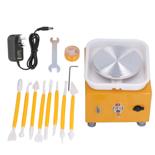 Mini Pottery Wheel Machine UK Plug for Children's Ceramic Art Teaching 1