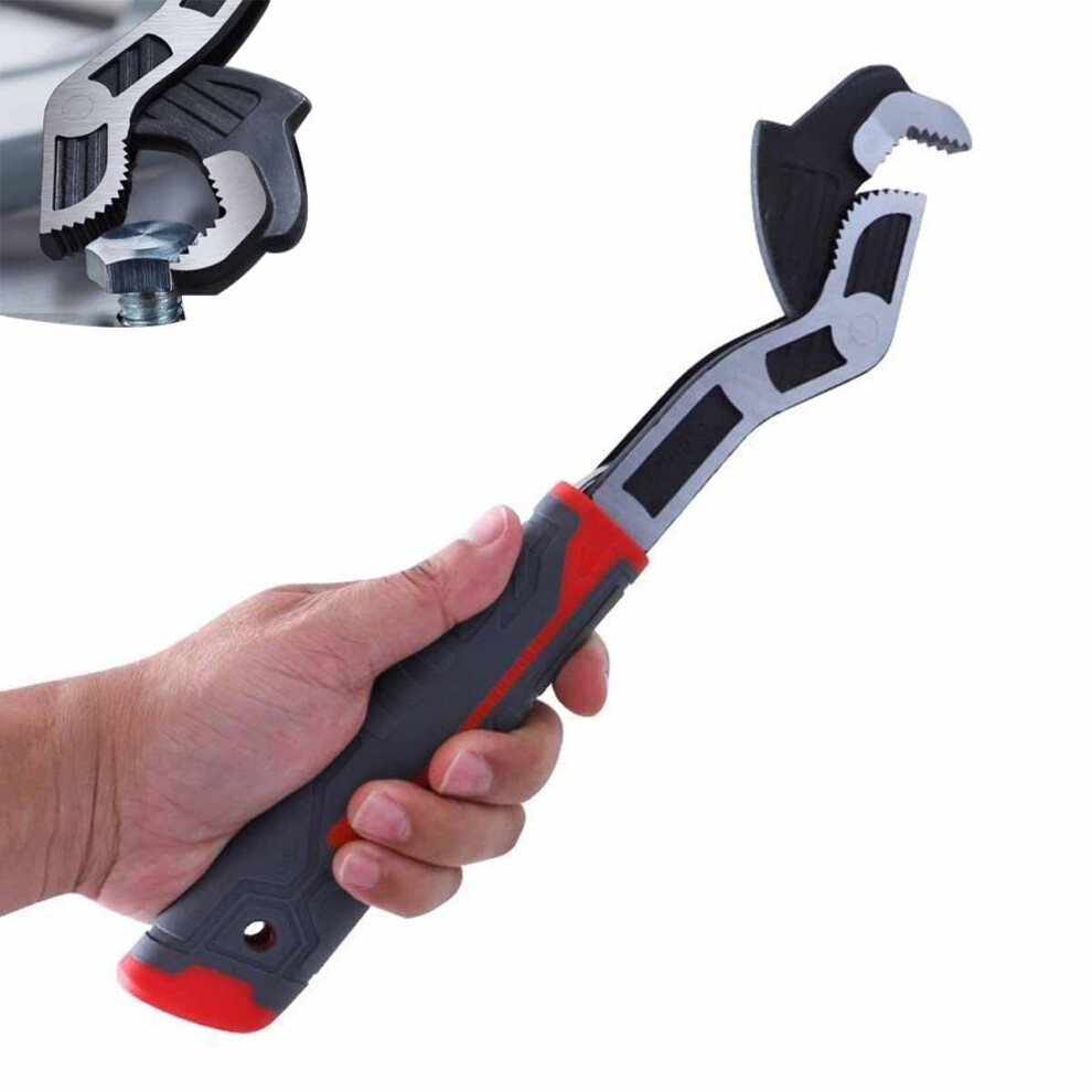 Heavy Duty Selflocking Pipe Wrench With Nonslip Forged Jaws, Adjustable Plumbing Tool 12' 9382693440396