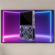 (Purple) Console de jeu portable Arcade rétro |Longue durée de vie de la batterie 3500 mAh, système Arkos, chargement USB, écran