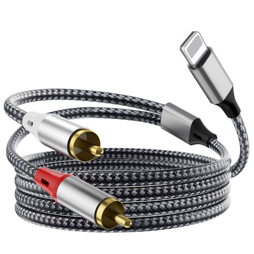 Καλώδιο Lightning σε RCA, καλώδιο διαχωριστή Y για στερεοφωνικό Hi-Fi μουσικής για iPhone, iPad, 1