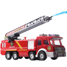 Camion dei pompieri giocattolo con luci e suoni per bambini, scala pieghevole girevole a 360 gradi, veicolo di soccorso motorizzato con funzioni