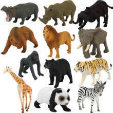 Miniaturas de Animais Selvagens da Selva, Figuras Realistas de Animais de Safari, Brinquedos Criativos de Aprendizagem, Conjunto Educativo de