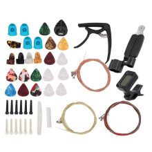 Gitarrenzubehör-Set inklusive Werkzeug zum Wechseln der Saiten für Akustikgitarren, professionelles Stimmgerät mit hoher Empfindlichkeit,