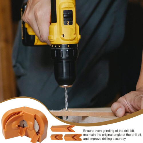 Drill Bit Sharpener Performance Precision Sharpening Ergonomic Grinding Tool Yellow For Workshop And Industrial 2
