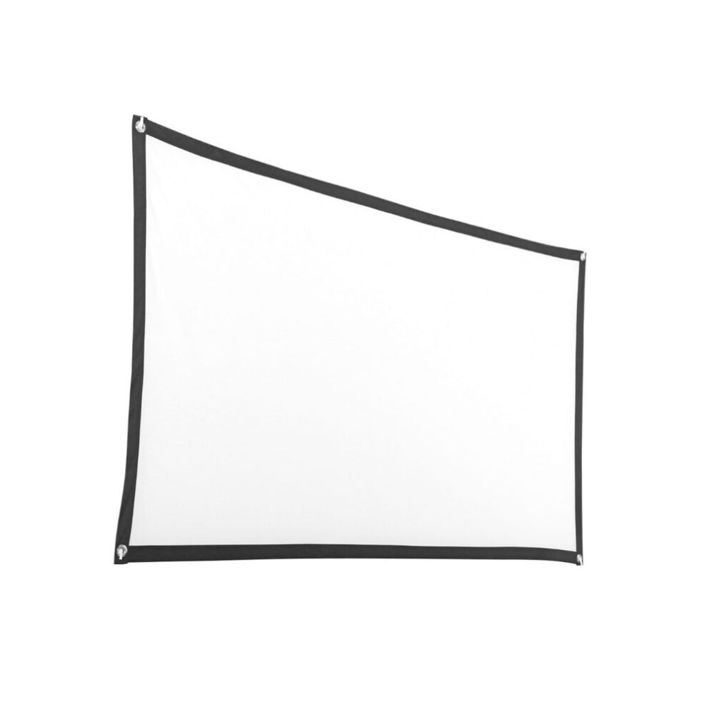 Projector Screen For Home Theater, Portable 16:9 Hd Projection Screen With 180 Degree Viewing Angle, Foldable Wrinkle Design Soft Polyester White 9358999806600