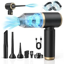 Aspirateur portatif sans fil, conception sans fil avec aspiration puissante, batterie rechargeable, souffleur d'air de 120 kPa et filtration HEPA,
