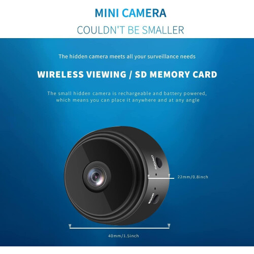 Wireless Mini Camera for Home Security, Ultra High Resolution Tiny Size Mini WIFI Camera, WiFi Spy Camera with Motion Detection and Night Vision for 2