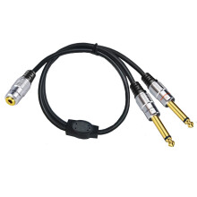 High-Fidelity Audio Splitter Cable for Musicians, Flexible Splitter Function with 1/8 to Dual 1/4 Inch Conversion, Gold-Plated Connectors and