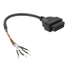 Cavo di test per jumper per diagnostica computerizzata automobilistica, connettore a 16 pin, cavo pigtail ad alta elasticità, connettività stabile,
