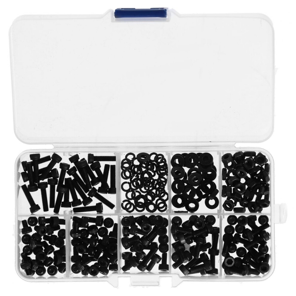 Screws And Nuts Kit Carbon Steel Hardware Assortment High-Quality Carbon Steel Corrosion And Rust Resistance Smooth Surface Without Burrs Flat Head 9448196681459
