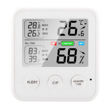 Digital Mini Hygrometer Indoor Temperature Gauge White - Compact Digital Humidity Monitor for Home Use