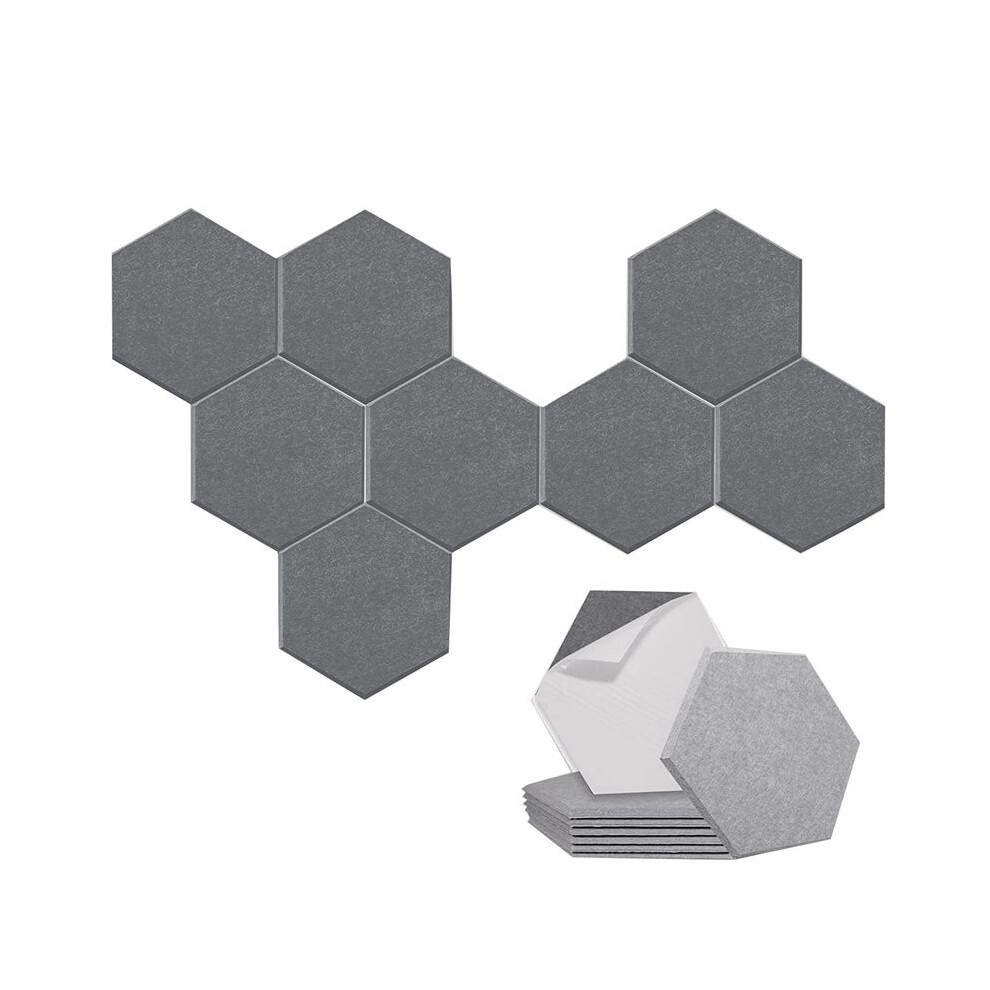 8 Pack Self-Adhesive Hexagonal Acoustic Panel,Sound Absorbing Panel For Studios/Recording Studios/Offices,Gray 6033357116135