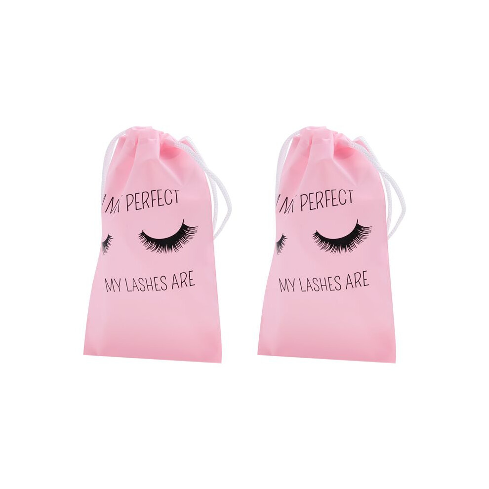 Black 50Pcs Lash Aftercare Bags Eyelash Packaging Plastic Makeup Bag Portable Toiletry Pouch For Women With Drawstring