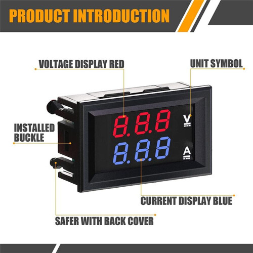 6Pcs Digital Voltmeter Ammeter  100V 10A  Red LED Current Voltage Meter Tester Dual Display Panel for Automobile 2
