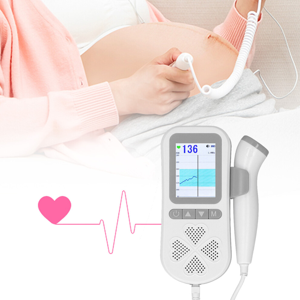Fetal Heartbeat Monitor 3 Modes Noise Reduction 3.0Mhz Grey