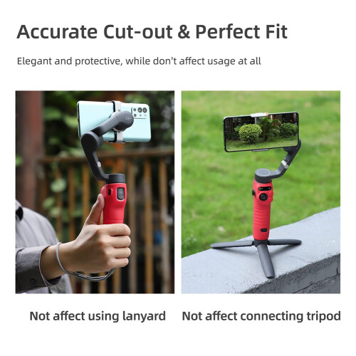 Soft Silicone Handle Anti-Scratch Cover for  OSMO Mobile 6 Durable Case Protector Gimbal Protective,Black 2