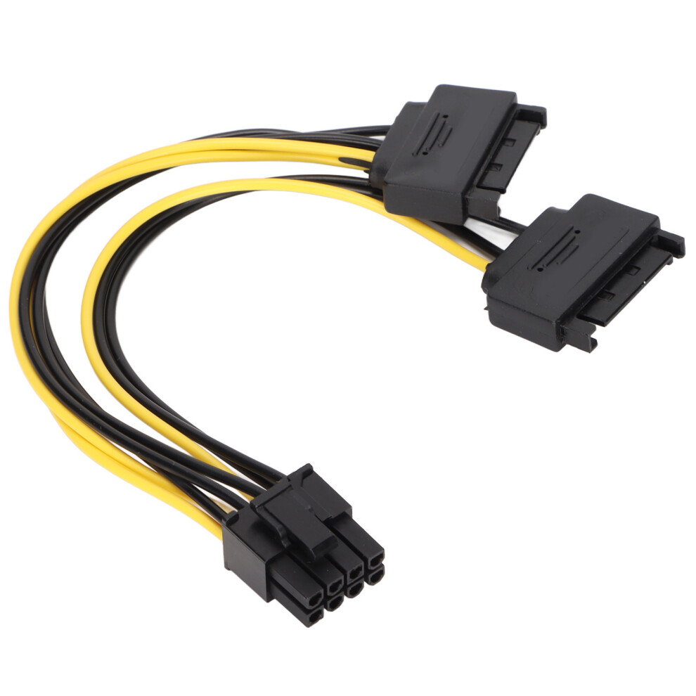 Set Of 2 Sata 15Pin To Pcie 8Pin Power Adapter Cables For Gpu Support 6901376539146