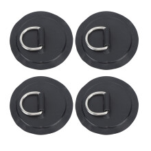 4 pièces de patchs en PVC noir en forme de D, 10 cm, pour bateau, radeau, planche à pagaie