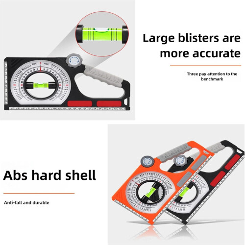 Emboadlie Portable Mechanical Inclinometer Magnetic Angle Meter Protractor Universal Slope Ruler Construction Black 2