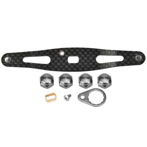 Manivela de carbono resistente e suave para carretilhas de pesca. Mais torque com menos esforço. Inclui acessórios suficientes e é compatível com