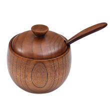 Salt Pepper Seasoning Box with Wooden Spoon, Dust Proof Lid Wooden Sugar Bowl for Kitchen, Kitchen Tool with Removable Lid for Easy Refill, Modern
