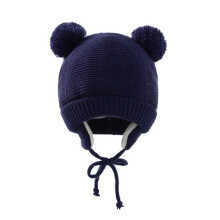 Warm Knit Cap for Newborns, Double-Layer Fabric Baby Beanie Hat with Fleece Lined Interior, Earflap Design for Winter Protection, Chin Strap & Soft