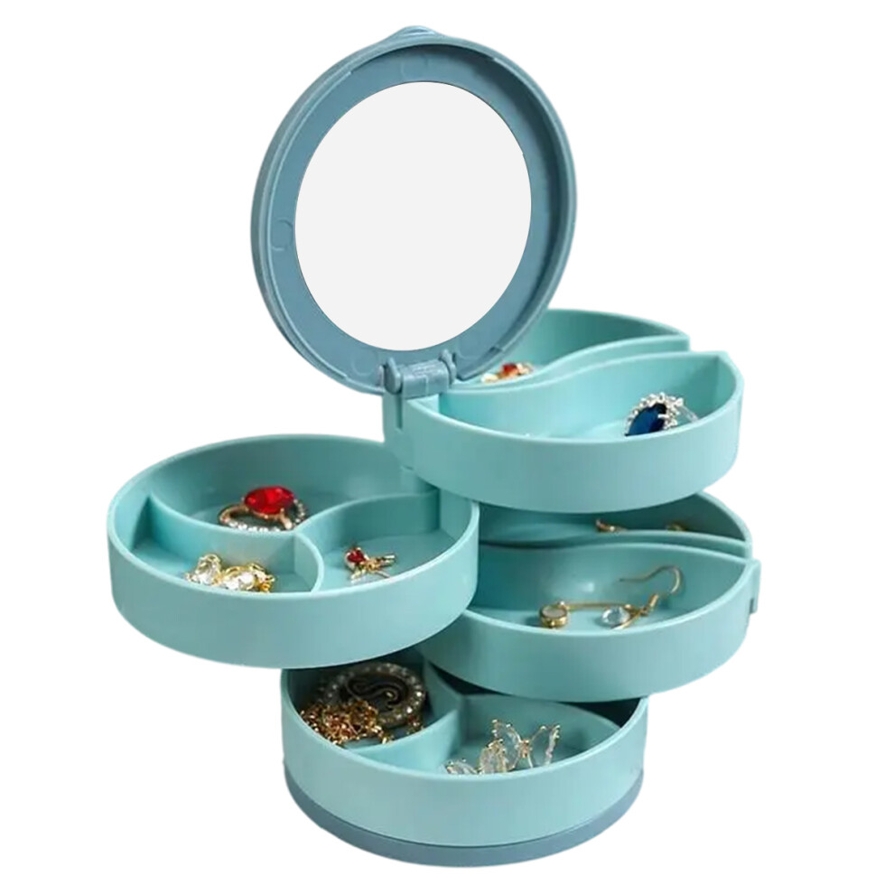 Jewelry Organizer With 360 Degree Rotation, Rotatable Jewelry Boxes For Women With Scratch Resistant Interior, Space Saving Multi-Layer Storage Box 9009791635720
