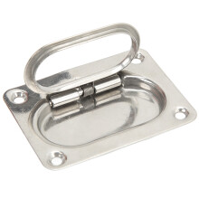 Flush Ring Pull Handle Marine Polished Stainless Steel Boat Hatch Latch Spring Loaded Handle Recessed Handle For Marine Yacht Hardware Durable Rust