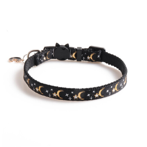 4pcs Adjustable Cat Collar with Moon Pendant and Star Charm for Kittens, Comfortable Durable Design
