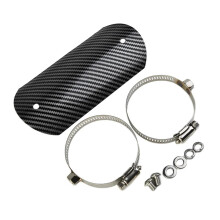 Motorcycle Exhaust Heat Shield Guard Stainless Steel Muffler Protector Universal Fit Black